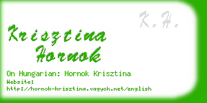 krisztina hornok business card